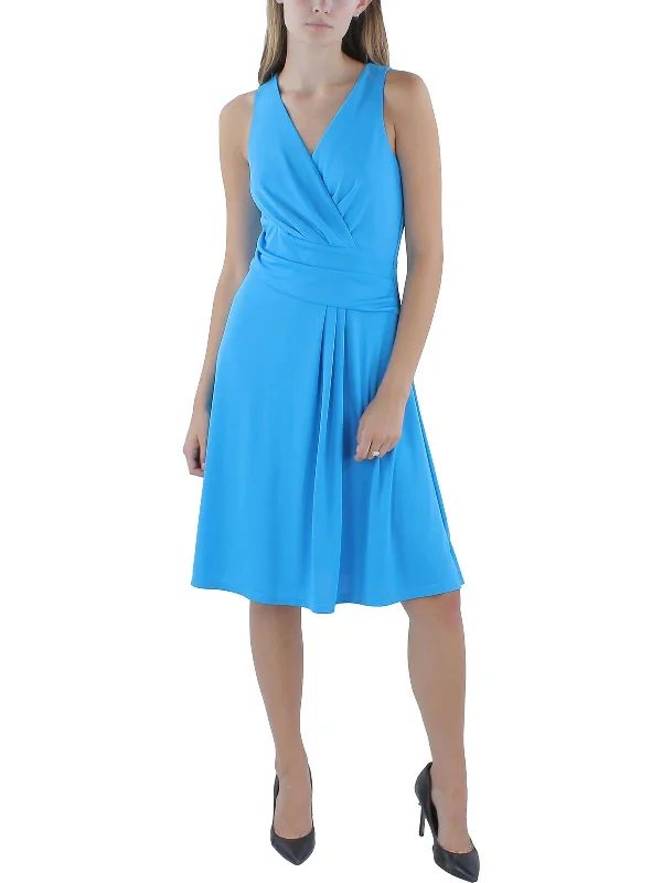 women's plus-size dressesWomens Surplice Jersey Midi Dress