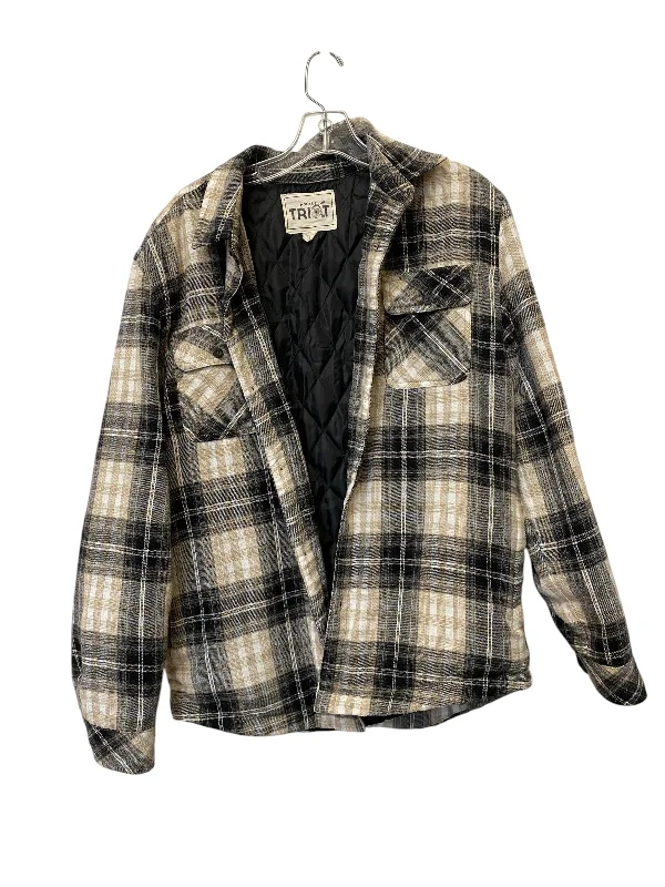 women's coats for apple-shaped bodiesJacket Shirt By Clothes Mentor In Plaid Pattern, Size: S