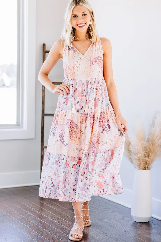 women's eco-friendly dressesKnow What To Do Blush Pink Boho Midi Dress