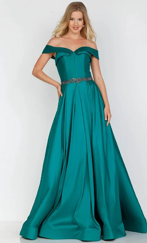 women's travel dressesTerani Couture 231M0347 - Jeweled Waist Evening Gown