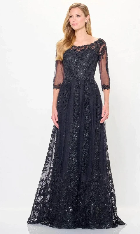 women's fair-trade dressesCameron Blake CB3240 - Cap Sleeve Lace Evening Dress