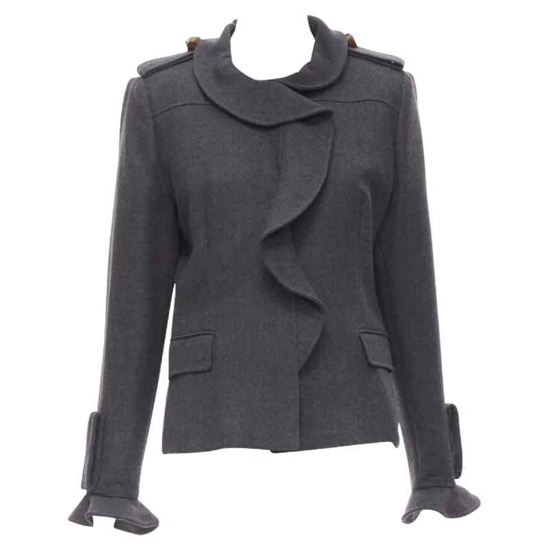 women's coats for formal eventsValentino Garavani wool collar military jacket