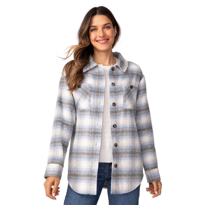 plus-size women's coatsFree Country Women's Hayley Plaid Shacket