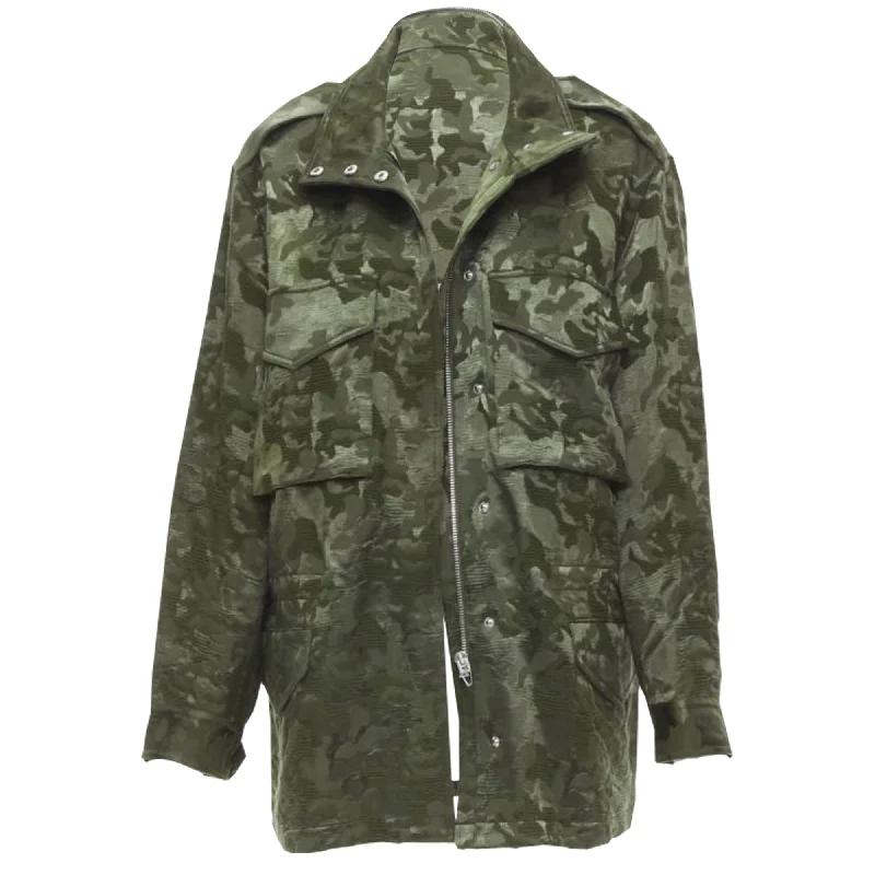 trendy women's coatsAlexander Wang Army camouge jacquard military coat