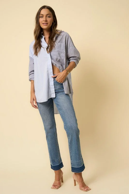 women's mid-rise denim jeansHIGH RISE RELEASED HEM STRAIGHT