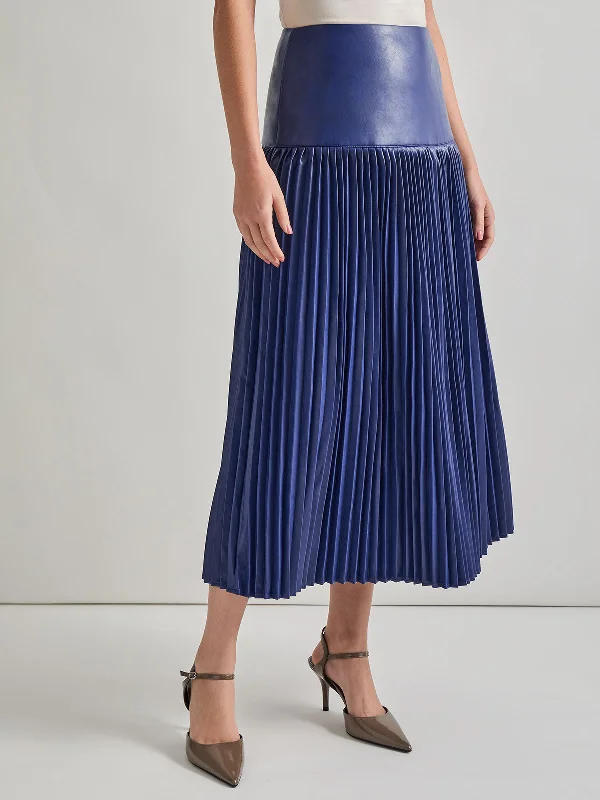 women's fair-trade solid-color skirtsVegan Leather Accordian Maxi Skirt