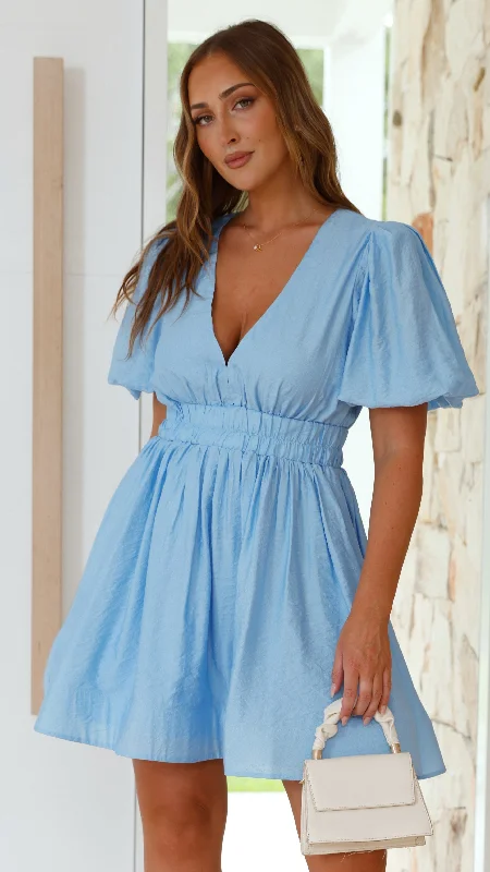 women's tall dressesErin Mini Dress - Blue