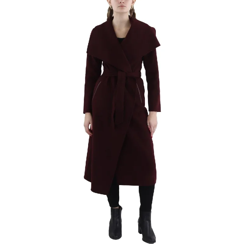 women's coats with cinched waistsWomens Wool Long Wrap Coat