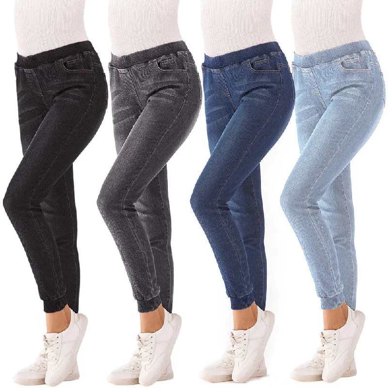 women's denim jeans with animal printsJeans for Women Mom Jeans Mid Waist Jeans Woman High Elastic Plus Size Stretch Jeans Female Washed Denim Skinny Pencil Pants#B