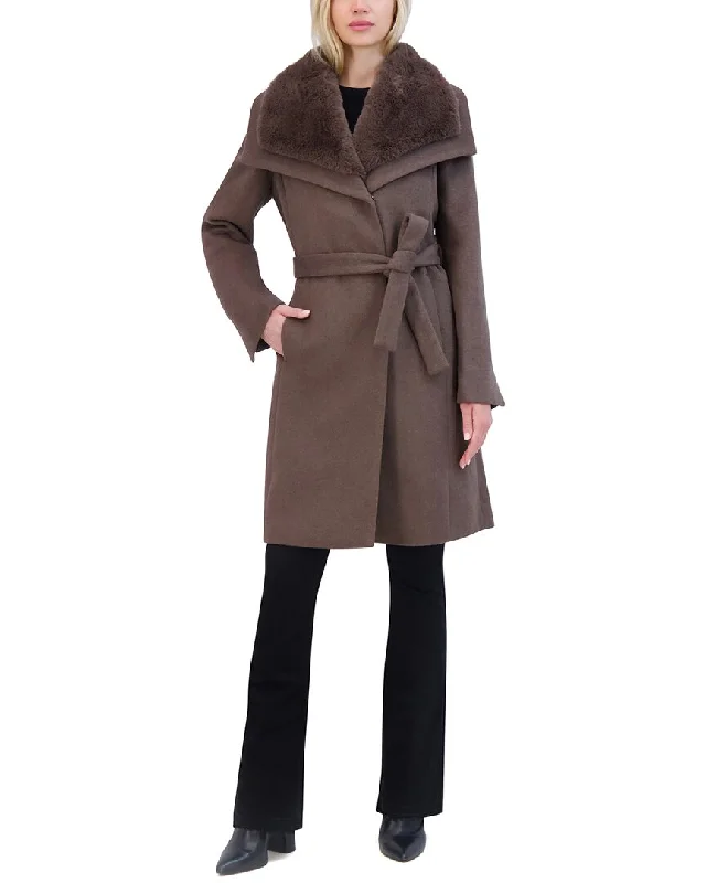 women's coats for special occasions and everyday eleganceTahari Wool-Blend Wrap Coat