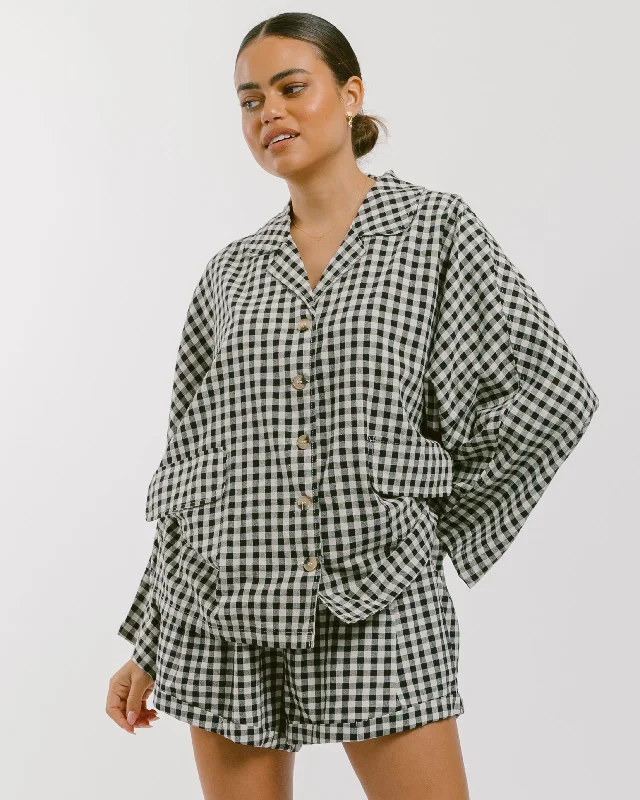 Women's Lounge Set | Black Gingham