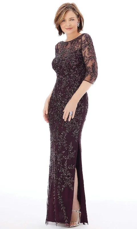 women's maximalist dressesMGNY By Mori Lee - 72232 Fully Beaded Net Sheath Evening Gown