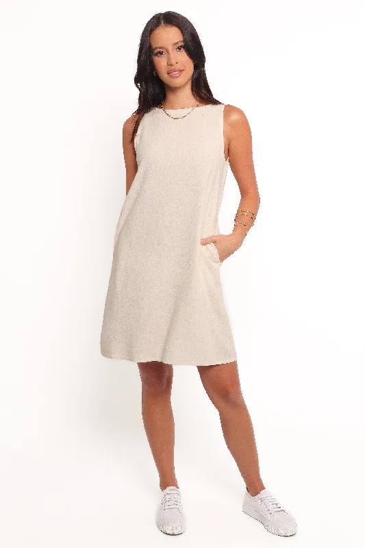 women's beach dressesEnzo Mini Dress - Oatmeal