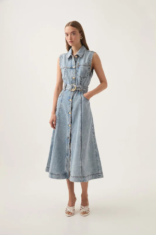 women's fashionable dressesRay Denim Midi Dress