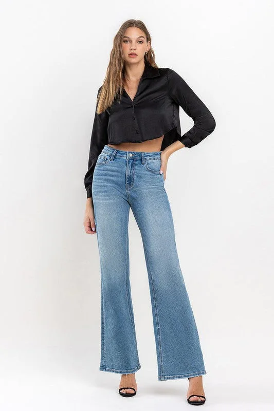 women's denim jeans for a bohemian lookHigh Rise Wide Leg Jeans