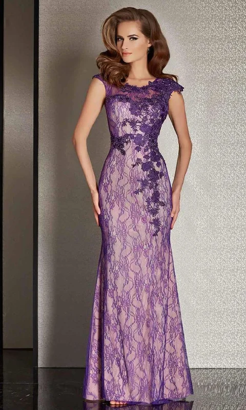 women's high-low dressesClarisse - M6236 Sheer Lace Applique Evening Gown