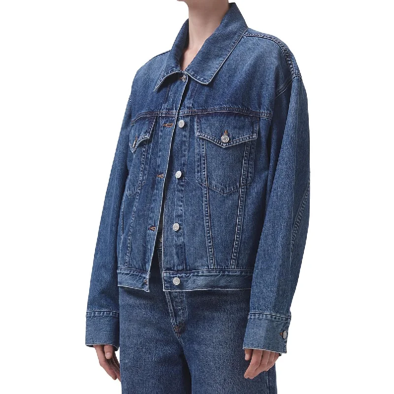 women's down coatsMartika Womens Trucker Button-Down Denim Jacket