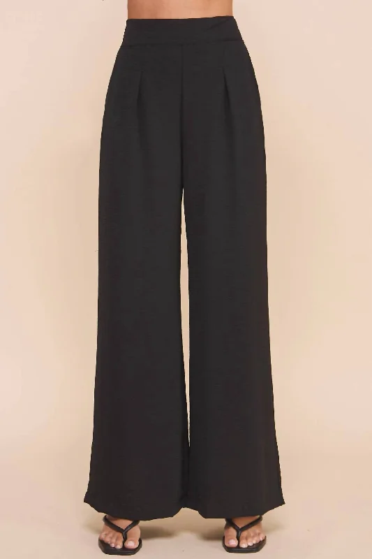 women's travel pantsClassic Pleated Black Pants