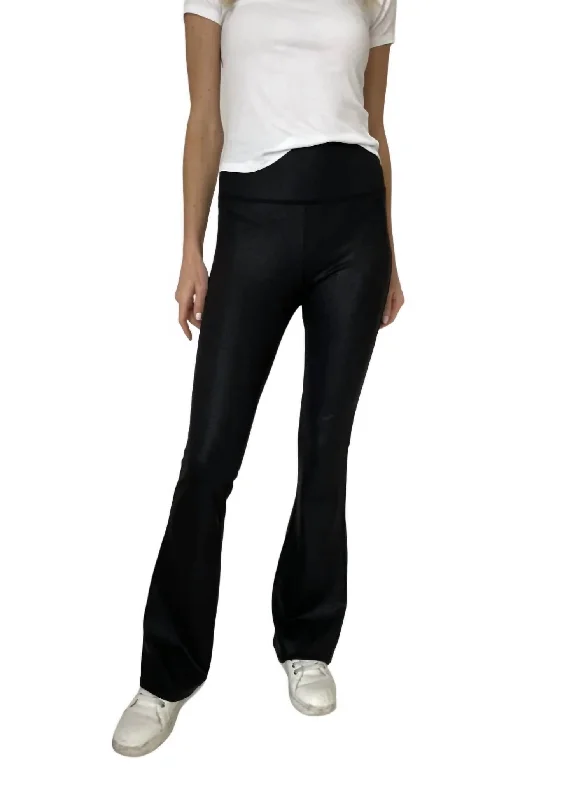 women's wedding pantsCoated Flare Pant In Black