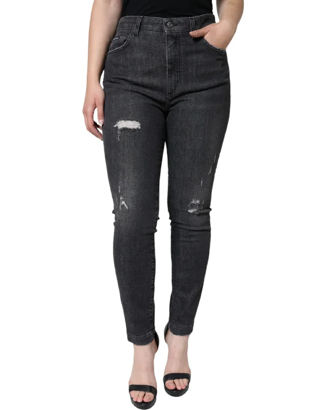 women's patched pantsDolce & Gabbana  Cotton Stretch Tatte Skinny Women's Jeans