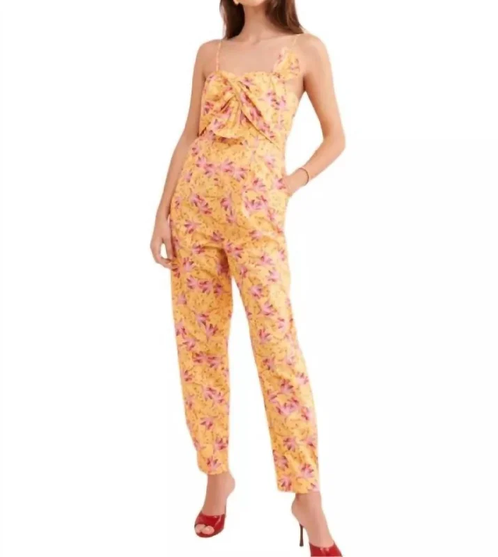 women's everyday pantsFloral Jumpsuit In Yellow