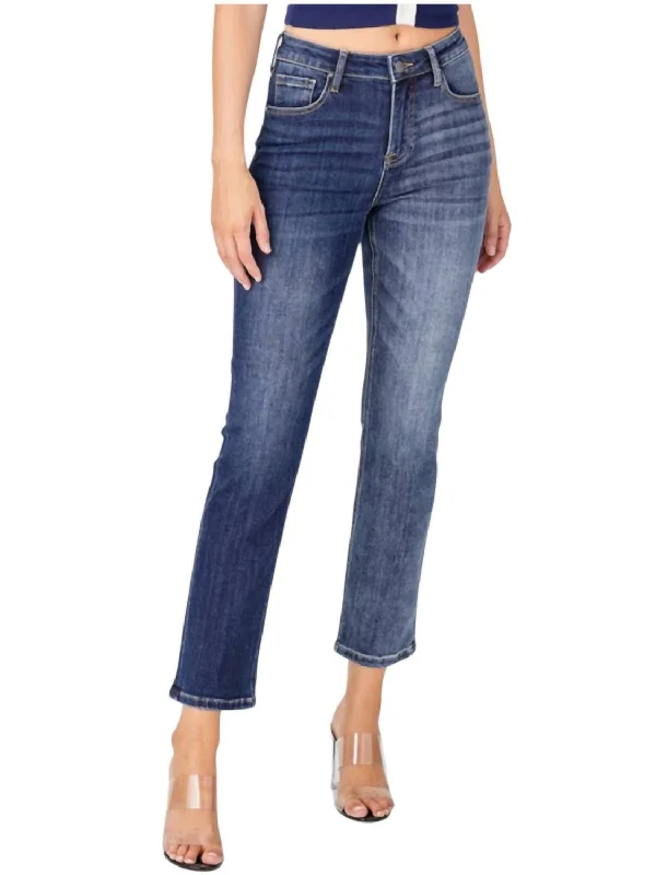 women's sophisticated pantsHigh Rise Straight Leg Jeans In Blue