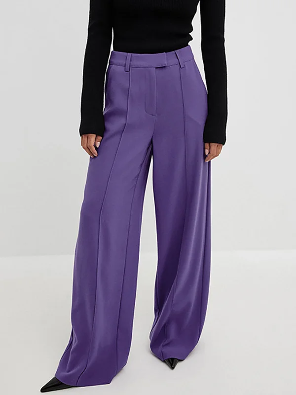 women's patched pantsBerryBetty - Lavender Wide Leg Pants