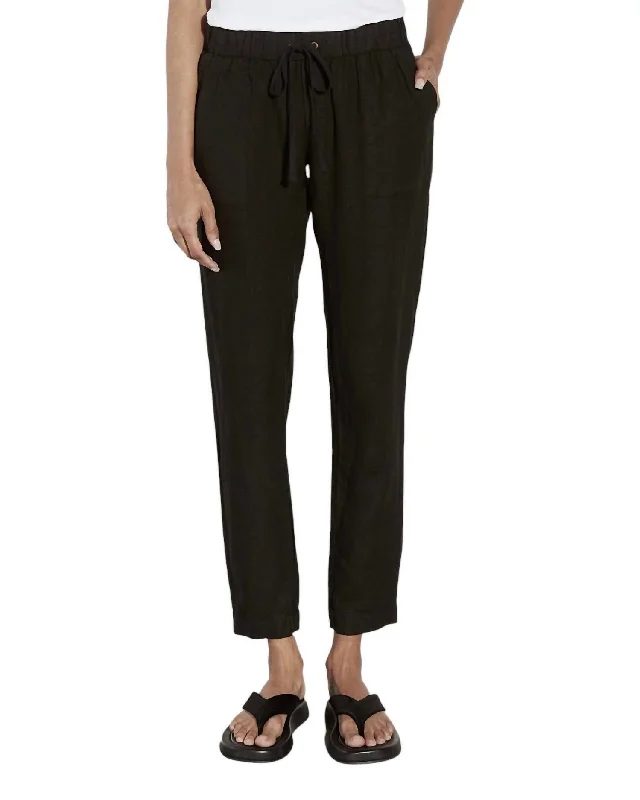 women's denim pantsLinen Easy Pants In Black