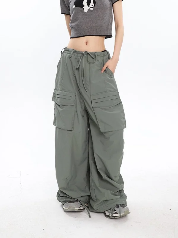 women's lace-up pantsBerryBetty - Stay With You Cargo Parachute Pants