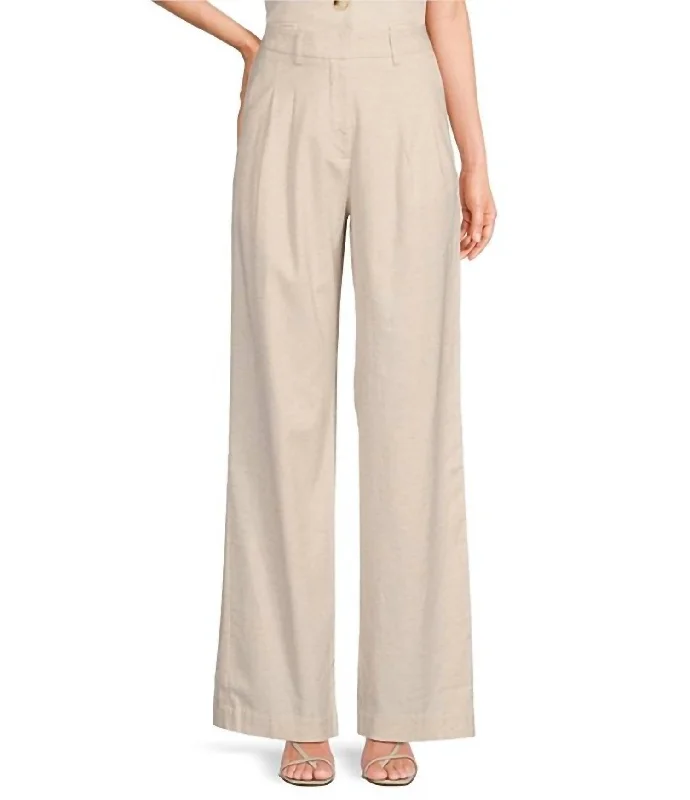 women's party pantsTia Linen Pant In Beige