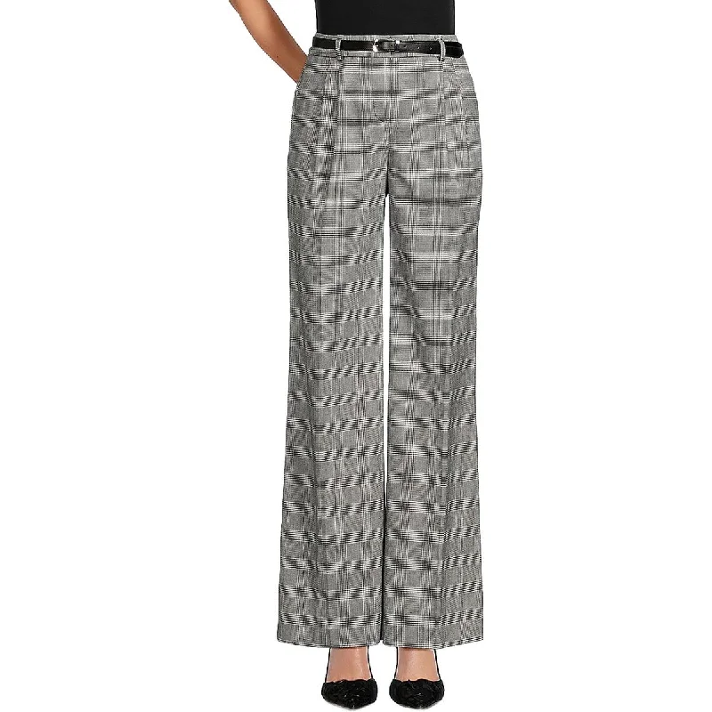 women's flare pantsWomens High Rise Glen Plaid Wide Leg Pants