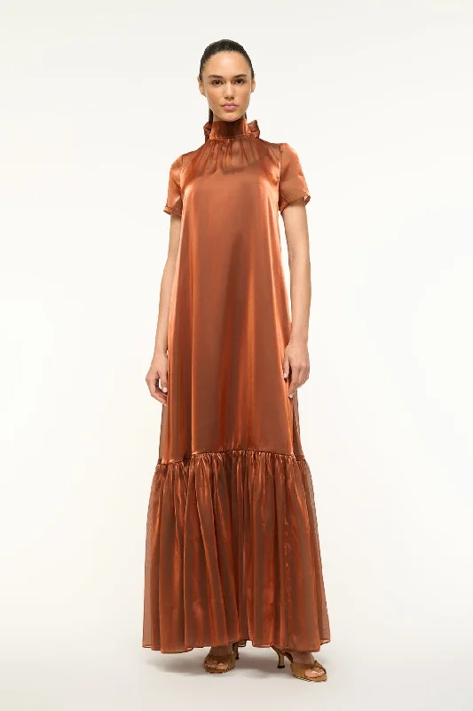 women's flowy dressesCALLUNA DRESS | IRIDESCENT CACAO