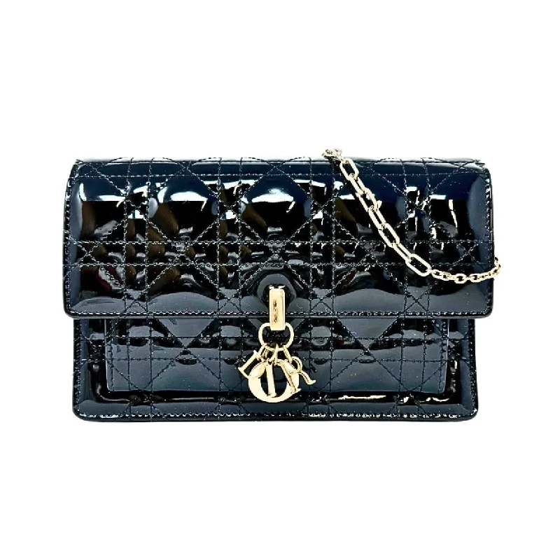 women's designer dressesChristian Dior "Patent Cannage Lady Dior Chain Pouch"