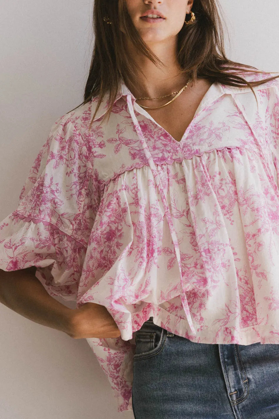 women's bespoke dressesMadison Floral Blouse in Pink