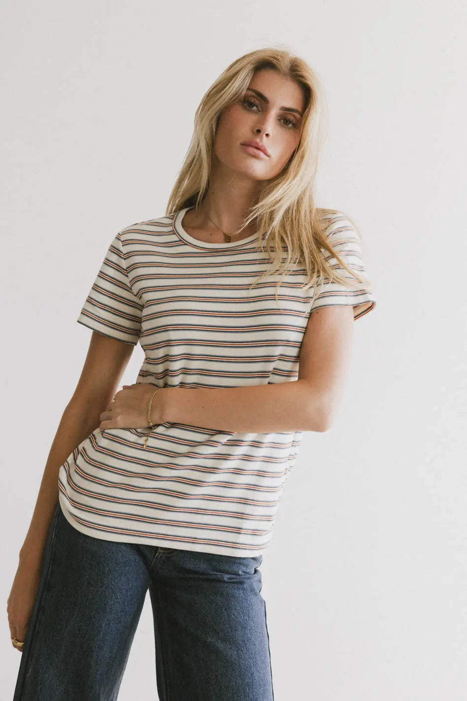 women's plus-size dressesMckenna Striped Top in Ivory