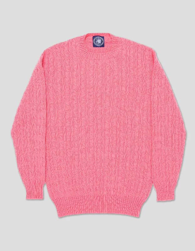 women's high-end dressesPINK CASHMERE CABLE