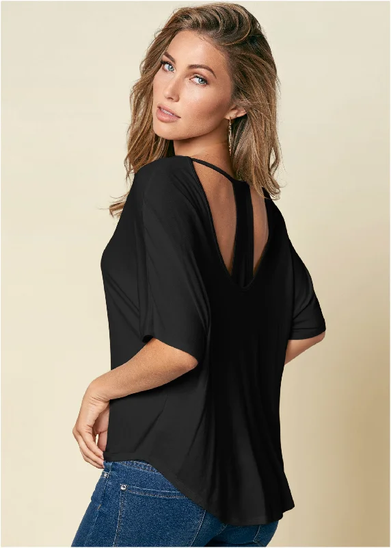 women's wrinkle-resistant dressesRacerback Basic Top - Black