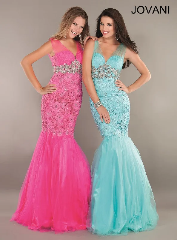 women's cinched-waist dressesJovani 158908 Prom Long Formal Mermaid Dress