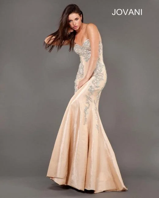 women's wedding guest dressesJovani 73544 Prom Long Strapless Formal Mermaid Gown