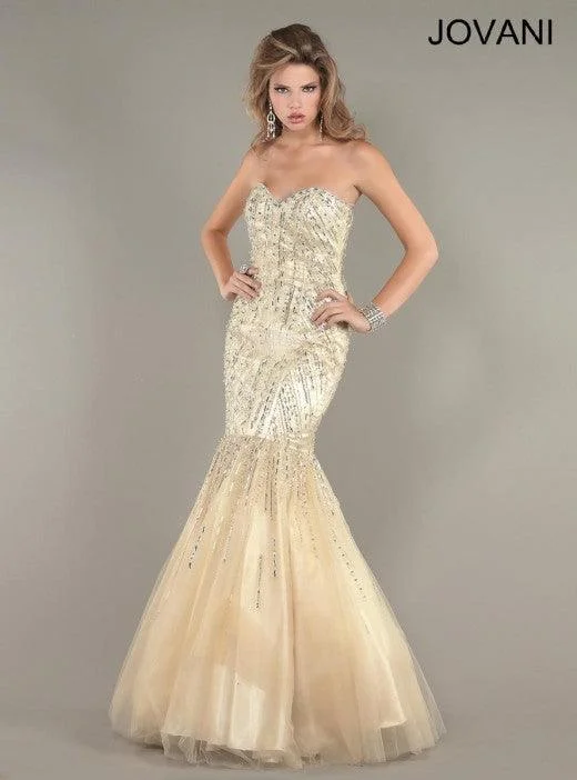 women's designer dressesJovani 3563 Prom Long Strapless Mermaid Dress