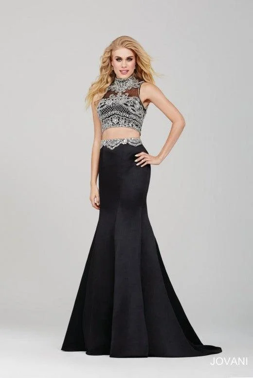 women's apple-shaped body dressesJovani 33862 Prom Two Piece Long Formal Dress