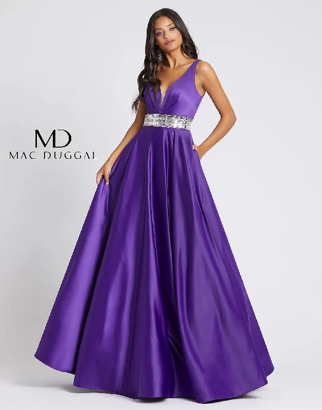 women's silk dressesMac Duggal 48879 Long Prom Sleeveless Ballgown