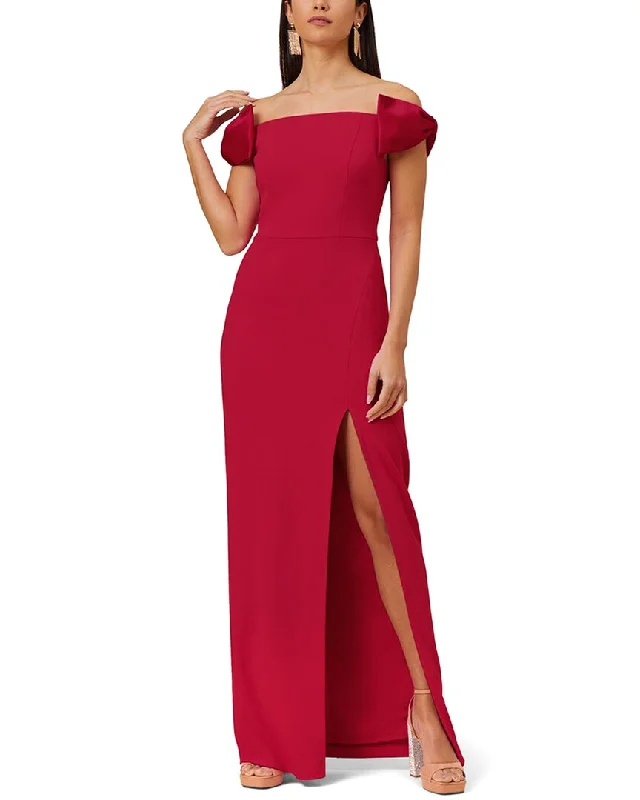 women's chiffon dressesAidan Mattox Stretch Crepe Column Gown