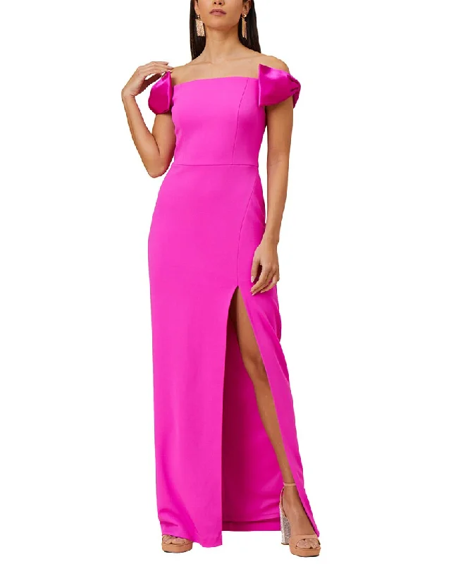 women's maximalist dressesAidan Mattox Stretch Crepe Column Gown