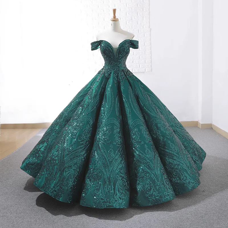 women's minimalist dressesElegant Off The Shoulder Sequin Ball Gown Sparky Quinceanera Dress