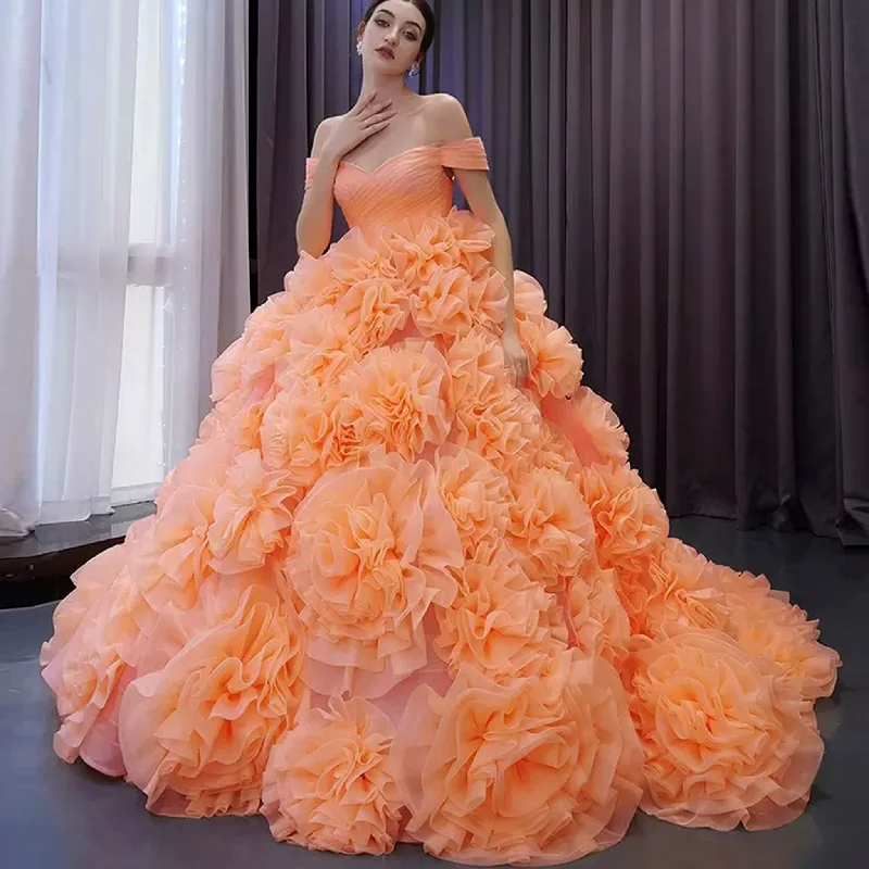 women's business casual dressesGorgeous Ball Gown Ruffle Puffy Skirt Quinceanera Dress