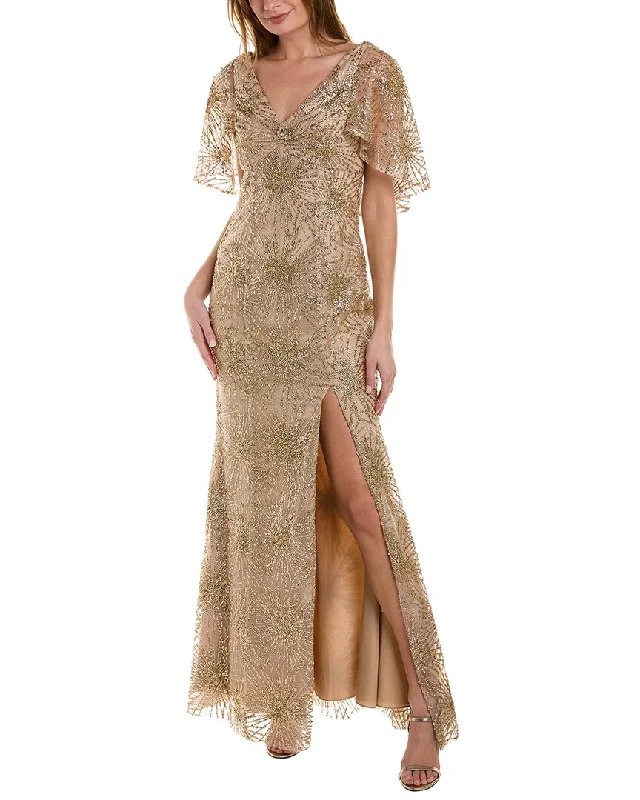 women's halter dressesMarchesa Notte Beaded Glitter Sequin Gown