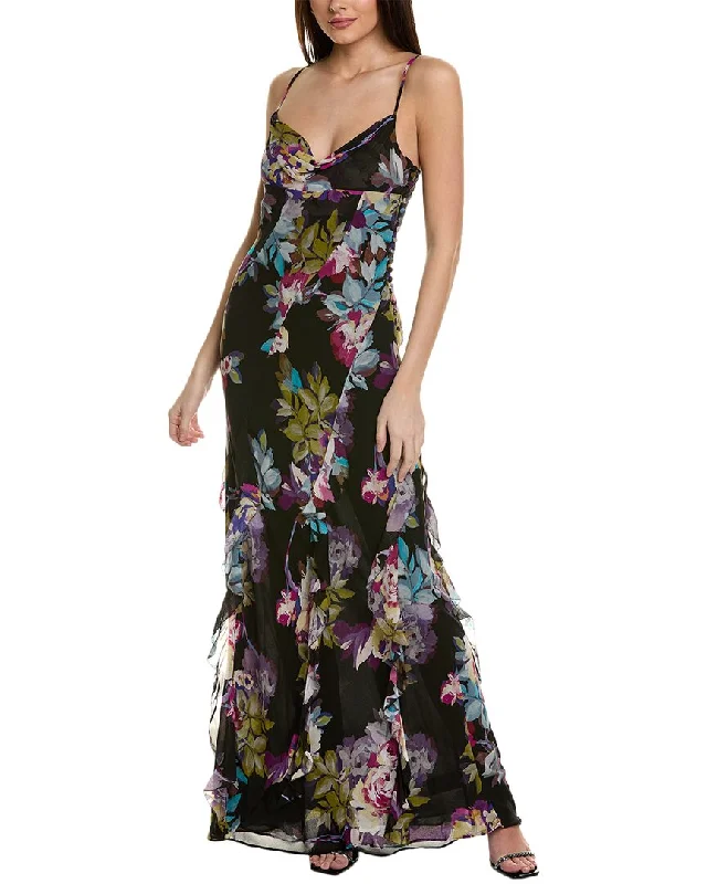 women's designer dressesNicholas Kamila Ruffle Cowl Silk Gown