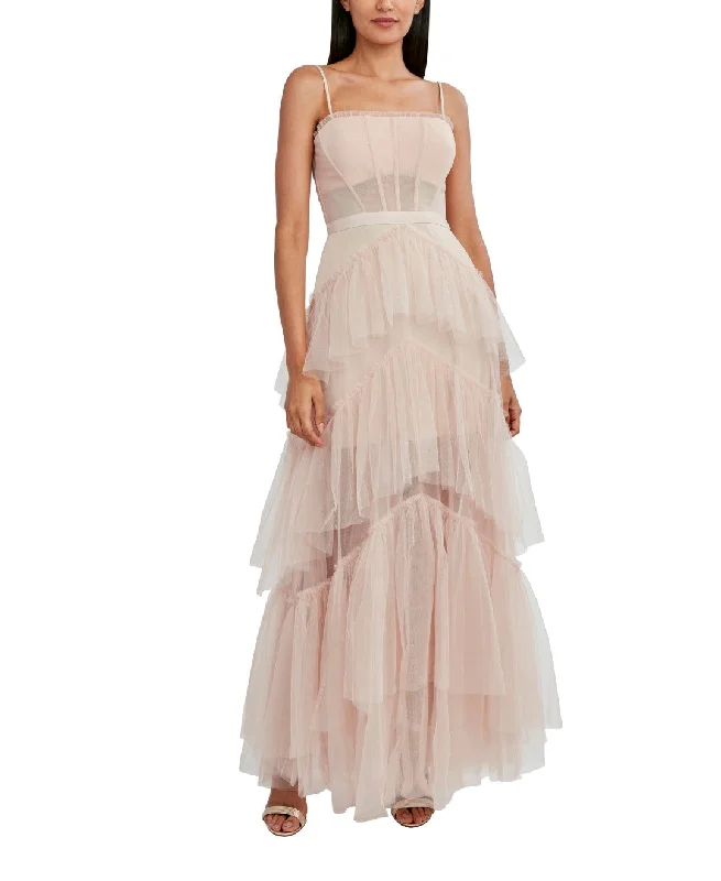 women's bridesmaid dressesOLY TIERED-RUFFLE TULLE GOWN