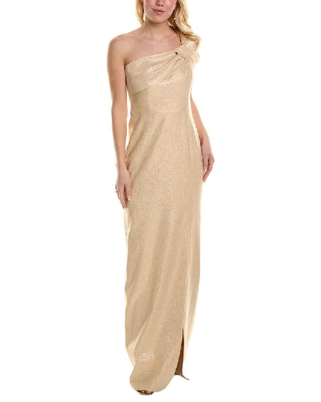 women's unique dressesTeri Jon by Rickie Freeman Metallic Jacquard Gown